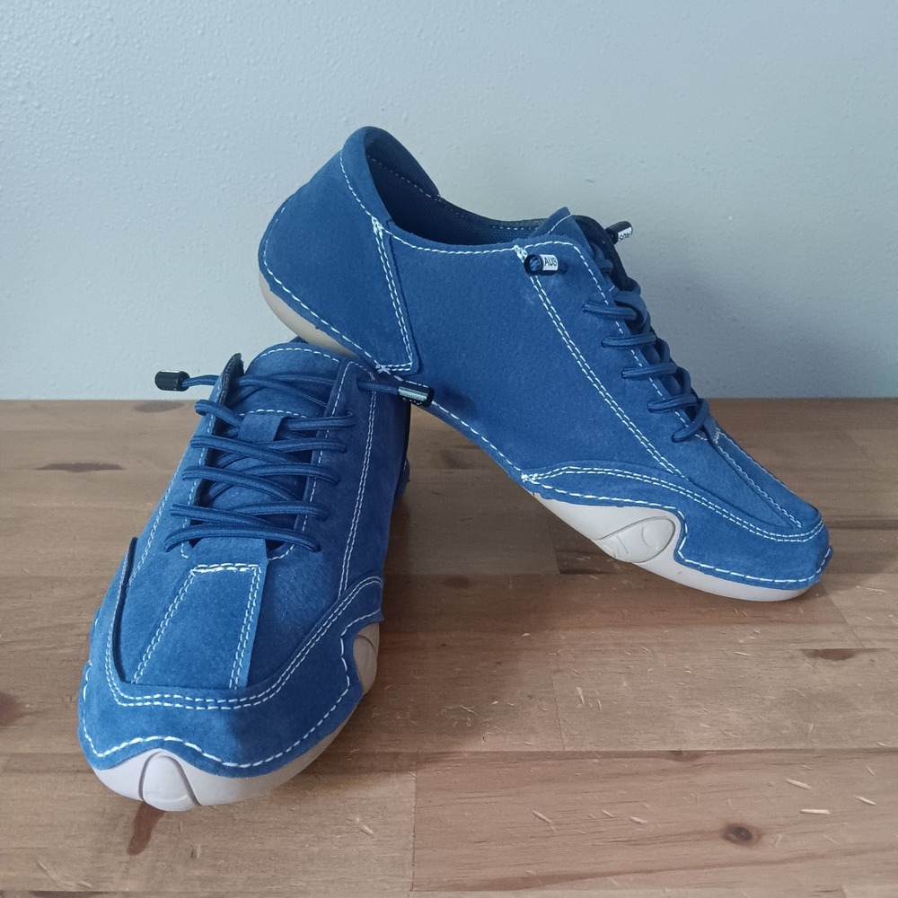 LDeck AUS Driving Shoes Womens EU 36 Blue Suede Bungee Lace Loafers